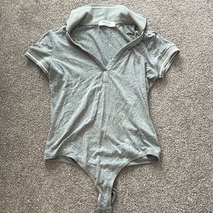 Grey body suit